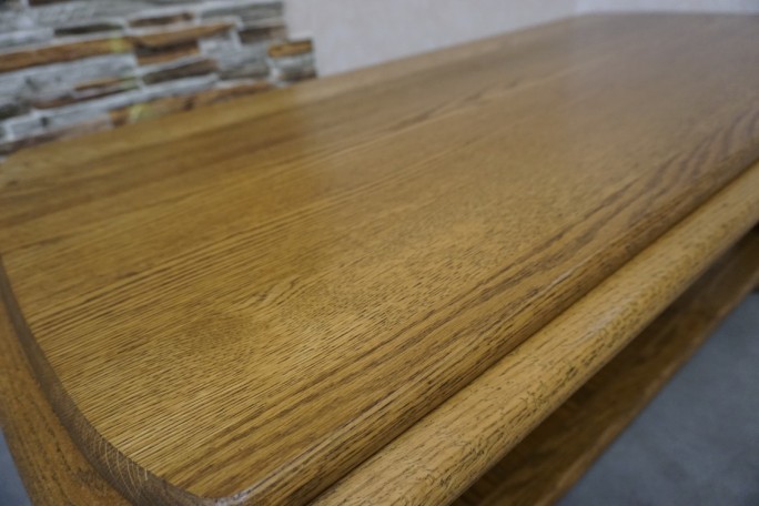 ŁAWA DĘBOWA PROSTOKĄTNA PÓŁKA DOLNA SZER. 138 CM