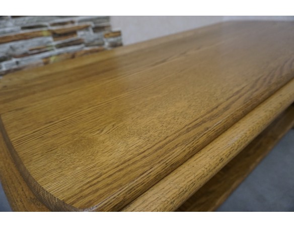 ŁAWA DĘBOWA PROSTOKĄTNA PÓŁKA DOLNA SZER. 138 CM