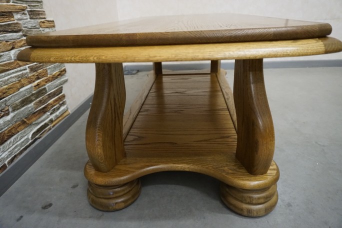 ŁAWA DĘBOWA PROSTOKĄTNA PÓŁKA DOLNA SZER. 138 CM