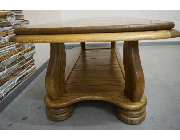 ŁAWA DĘBOWA PROSTOKĄTNA PÓŁKA DOLNA SZER. 138 CM