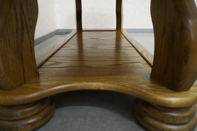 ŁAWA DĘBOWA PROSTOKĄTNA PÓŁKA DOLNA SZER. 138 CM