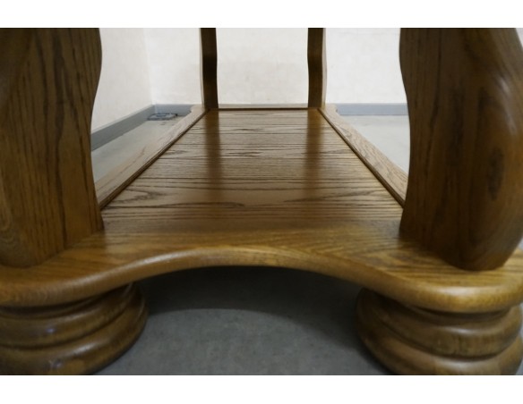 ŁAWA DĘBOWA PROSTOKĄTNA PÓŁKA DOLNA SZER. 138 CM