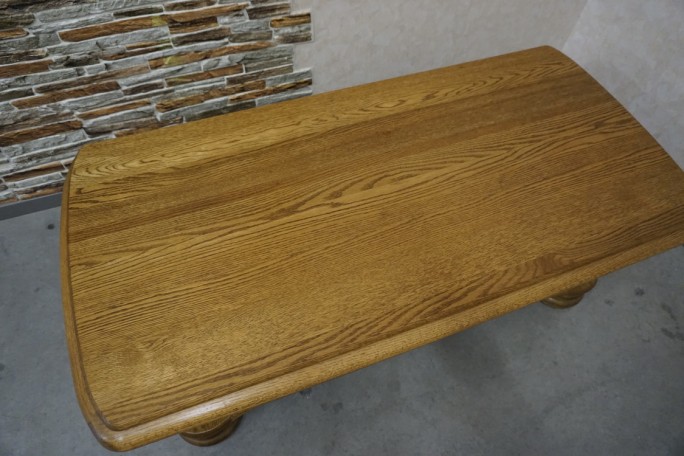 ŁAWA DĘBOWA PROSTOKĄTNA PÓŁKA DOLNA SZER. 138 CM