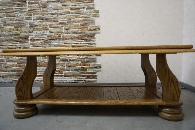 ŁAWA DĘBOWA PROSTOKĄTNA PÓŁKA DOLNA SZER. 138 CM