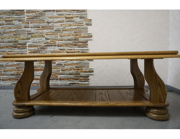 ŁAWA DĘBOWA PROSTOKĄTNA PÓŁKA DOLNA SZER. 138 CM