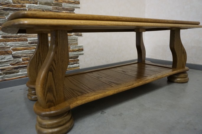 ŁAWA DĘBOWA PROSTOKĄTNA PÓŁKA DOLNA SZER. 138 CM