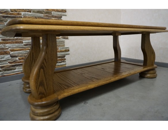 ŁAWA DĘBOWA PROSTOKĄTNA PÓŁKA DOLNA SZER. 138 CM