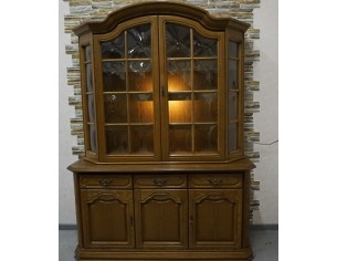 WITRYNA Z KOMODĄ DĘBOWA PODŚWIETLANA SZER. 156 CM 2