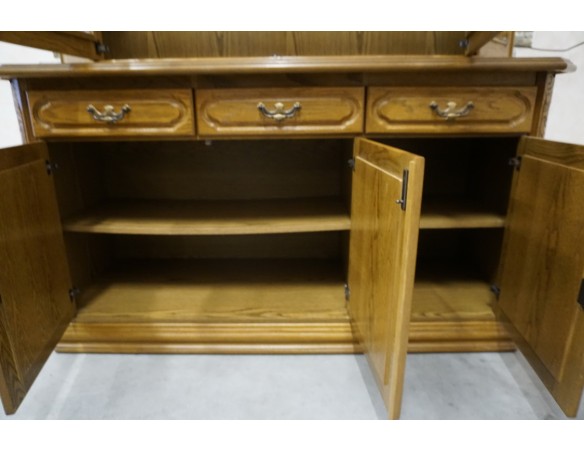 WITRYNA Z KOMODĄ DĘBOWA PODŚWIETLANA SZER. 156 CM