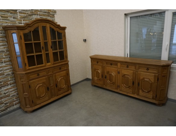 WITRYNA Z KOMODĄ LITY DĄB SZER. 134 CM