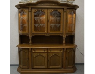 WITRYNA Z KOMODĄ DĘBOWA PODŚWIETLANA SZER. 187 CM 2