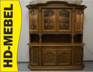 WITRYNA Z KOMODĄ DĘBOWA PODŚWIETLANA SZER. 187 CM