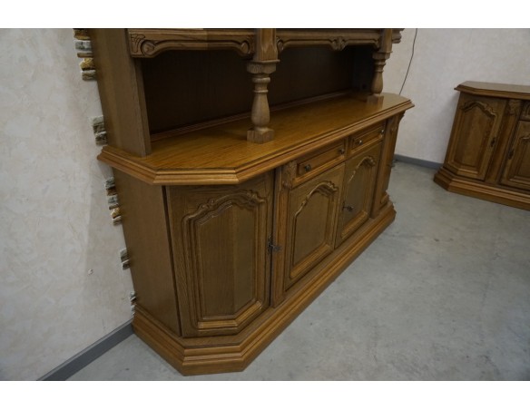 WITRYNA Z KOMODĄ DĘBOWA PODŚWIETLANA SZER. 187 CM