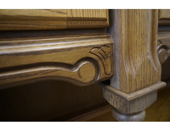 WITRYNA Z KOMODĄ DĘBOWA PODŚWIETLANA SZER. 187 CM