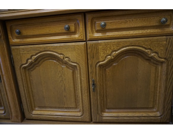 WITRYNA Z KOMODĄ DĘBOWA PODŚWIETLANA SZER. 187 CM