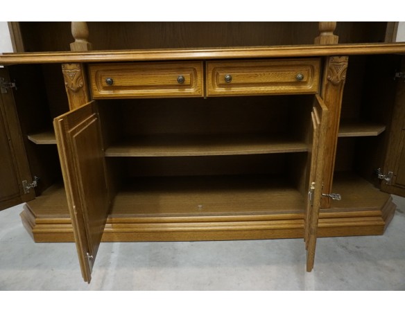 WITRYNA Z KOMODĄ DĘBOWA PODŚWIETLANA SZER. 187 CM