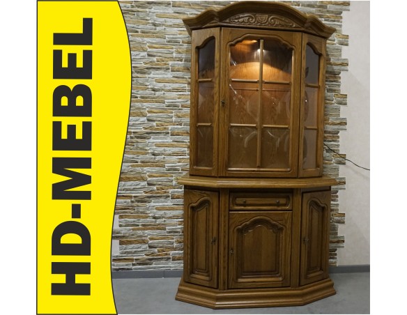 WITRYNA Z KOMODĄ DĘBOWA PODŚWIETLANA SZER. 115 CM