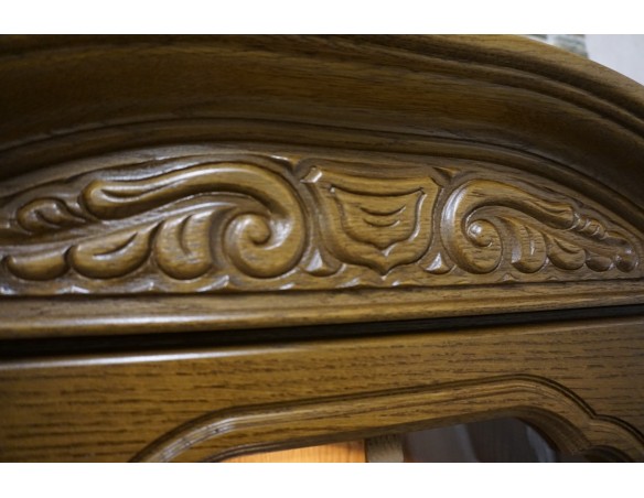 WITRYNA Z KOMODĄ DĘBOWA PODŚWIETLANA SZER. 115 CM