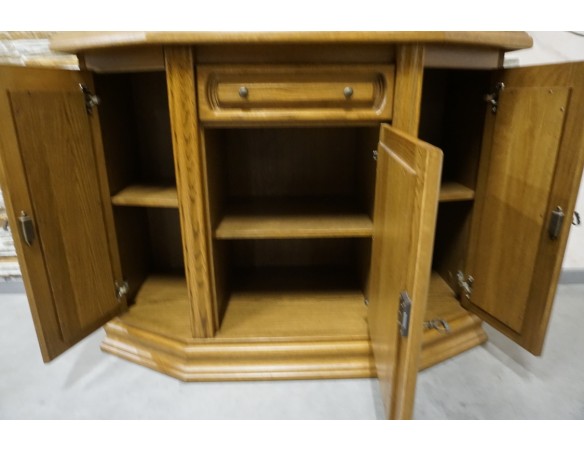 WITRYNA Z KOMODĄ DĘBOWA PODŚWIETLANA SZER. 115 CM