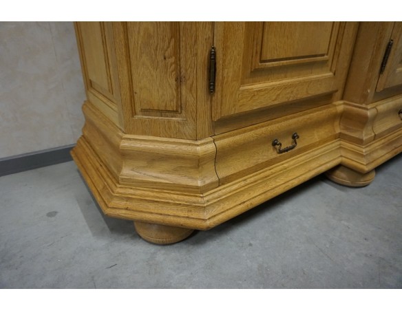 WITRYNA Z KOMODĄ LITY DĄB Z LITEGO DĘBU SZER. 275 CM