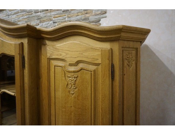 WITRYNA Z KOMODĄ LITY DĄB Z LITEGO DĘBU SZER. 275 CM