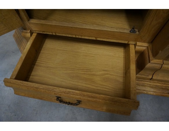 WITRYNA Z KOMODĄ LITY DĄB Z LITEGO DĘBU SZER. 275 CM