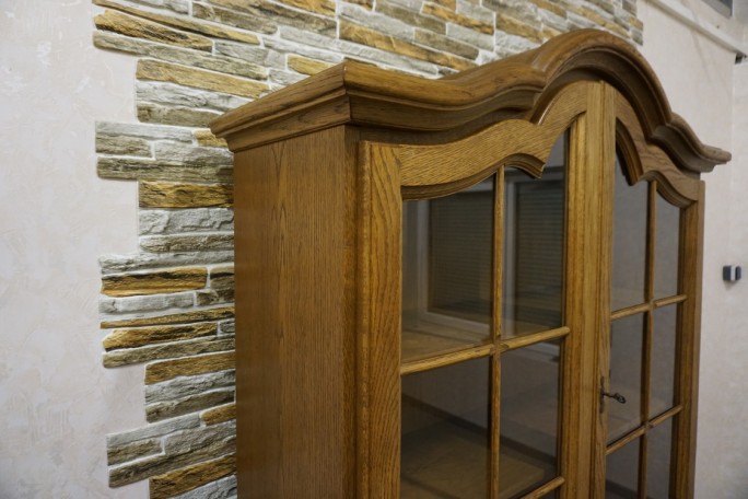 WITRYNA Z KOMODĄ DĘBOWA CIEMNA SZER. 120 CM