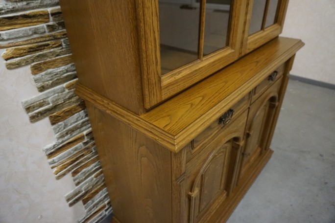 WITRYNA Z KOMODĄ DĘBOWA CIEMNA SZER. 120 CM