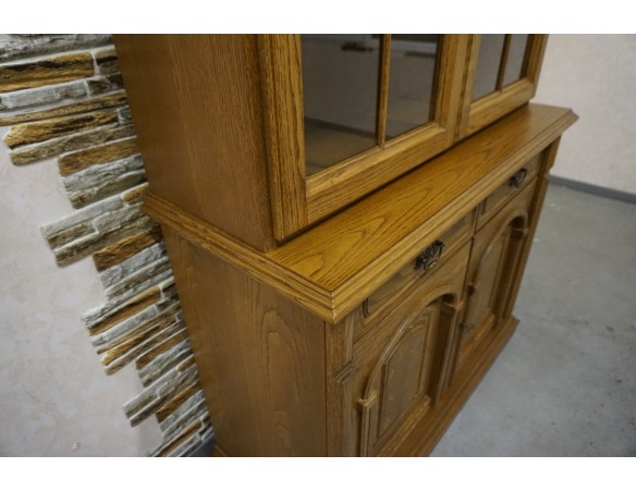 WITRYNA Z KOMODĄ DĘBOWA CIEMNA SZER. 120 CM