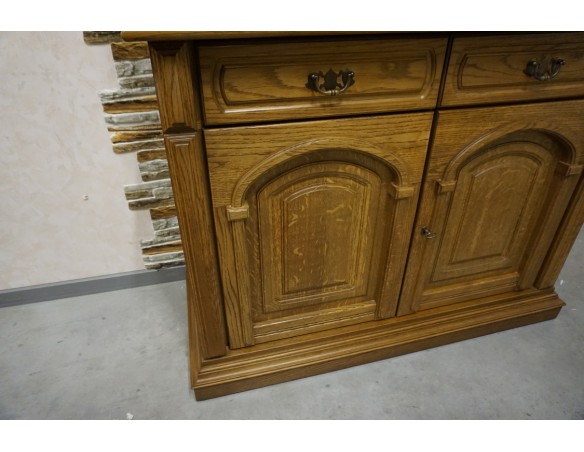 WITRYNA Z KOMODĄ DĘBOWA CIEMNA SZER. 120 CM