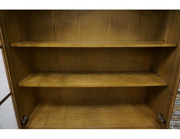 WITRYNA Z KOMODĄ DĘBOWA CIEMNA SZER. 120 CM