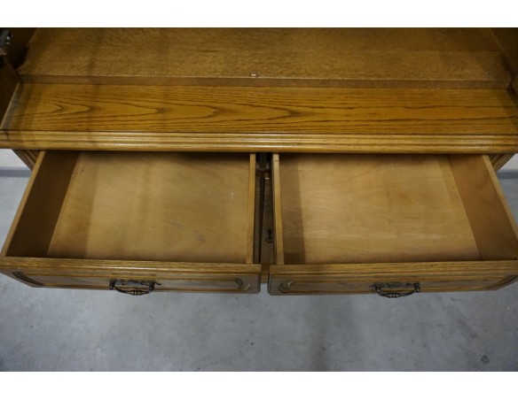 WITRYNA Z KOMODĄ DĘBOWA CIEMNA SZER. 120 CM