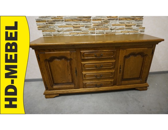 KOMODA DĘBOWA WYSOKA 91 CM , 2 DRZWIOWA SZER. 182 CM