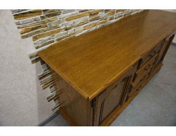 KOMODA DĘBOWA WYSOKA 91 CM , 2 DRZWIOWA SZER. 182 CM