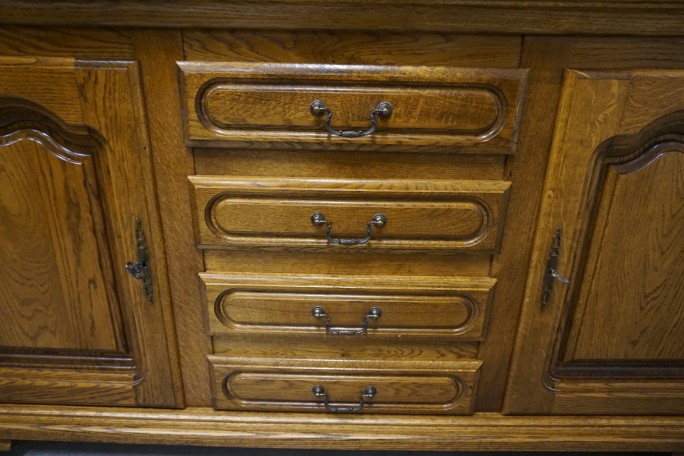 KOMODA DĘBOWA WYSOKA 91 CM , 2 DRZWIOWA SZER....