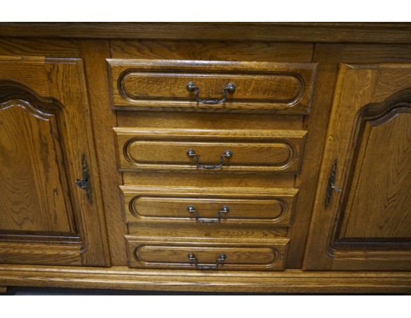 KOMODA DĘBOWA WYSOKA 91 CM , 2 DRZWIOWA SZER. 182 CM