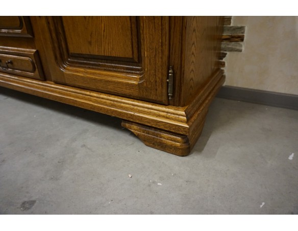 KOMODA DĘBOWA WYSOKA 91 CM , 2 DRZWIOWA SZER. 182 CM