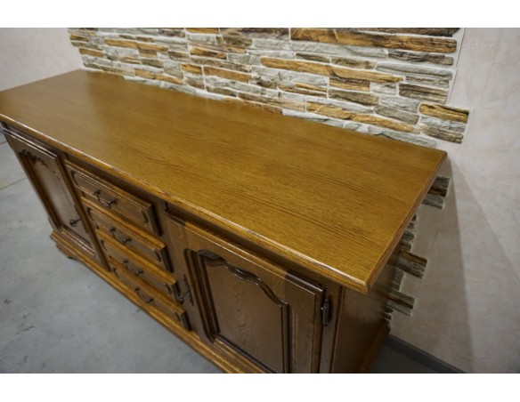 KOMODA DĘBOWA WYSOKA 91 CM , 2 DRZWIOWA SZER. 182 CM