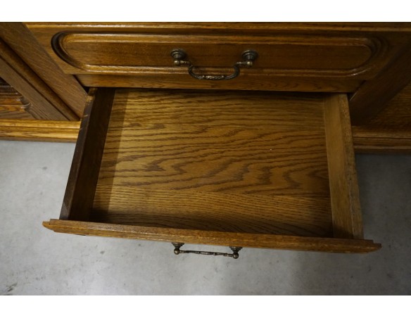 KOMODA DĘBOWA WYSOKA 91 CM , 2 DRZWIOWA SZER. 182 CM