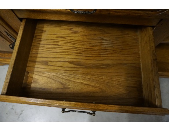 KOMODA DĘBOWA WYSOKA 91 CM , 2 DRZWIOWA SZER. 182 CM