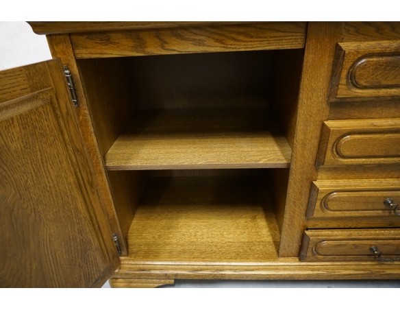 KOMODA DĘBOWA WYSOKA 91 CM , 2 DRZWIOWA SZER. 182 CM