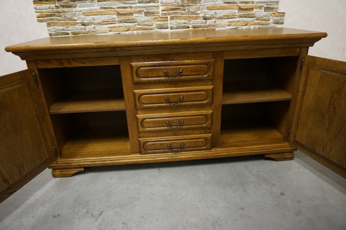 KOMODA DĘBOWA WYSOKA 91 CM , 2 DRZWIOWA SZER....