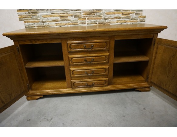 KOMODA DĘBOWA WYSOKA 91 CM , 2 DRZWIOWA SZER. 182 CM