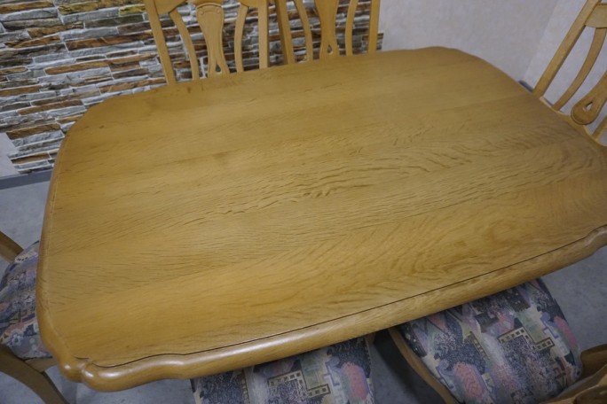 STÓŁ LITY DĄB DĘBOWY ROZKŁADANY JASNY + 6...