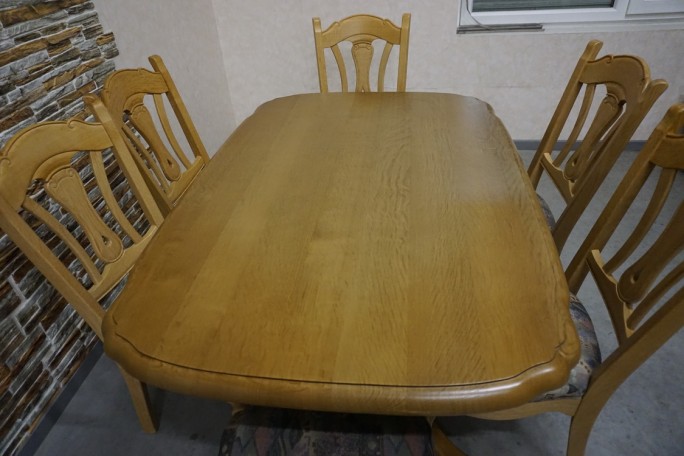 STÓŁ LITY DĄB DĘBOWY ROZKŁADANY JASNY + 6...