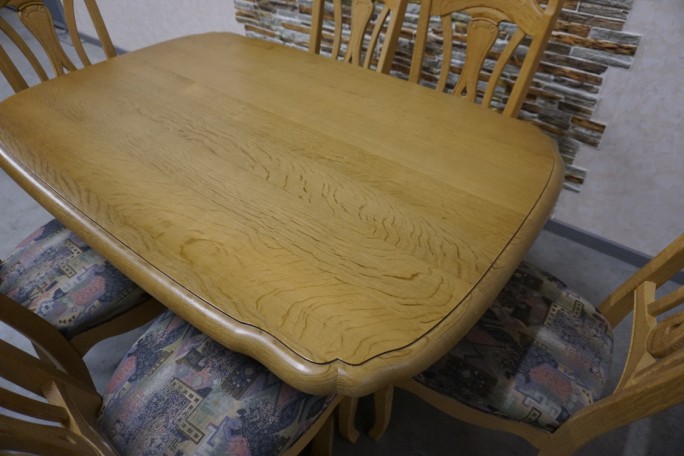 STÓŁ LITY DĄB DĘBOWY ROZKŁADANY JASNY + 6...