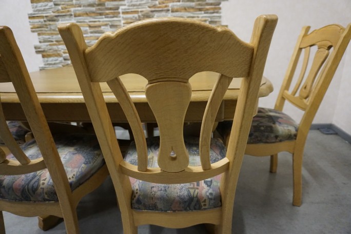 STÓŁ LITY DĄB DĘBOWY ROZKŁADANY JASNY + 6...