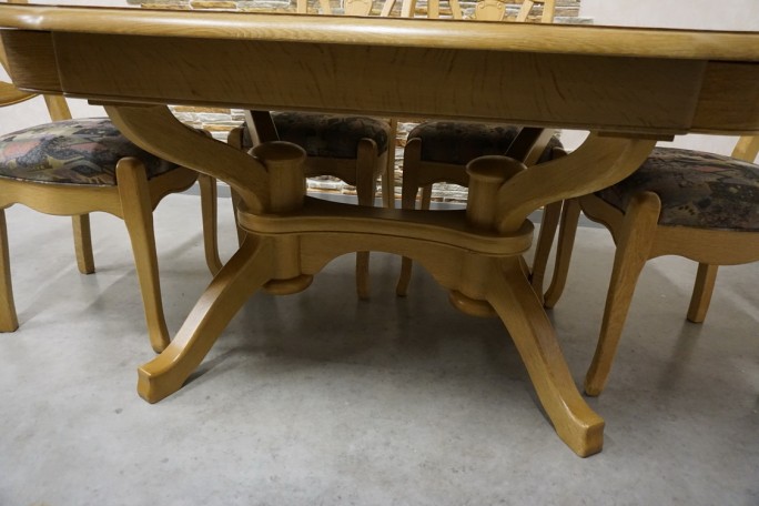 STÓŁ LITY DĄB DĘBOWY ROZKŁADANY JASNY + 6...