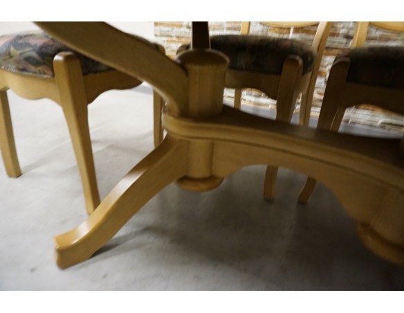 STÓŁ LITY DĄB DĘBOWY ROZKŁADANY JASNY + 6 KRZESEŁ 140/225 CM