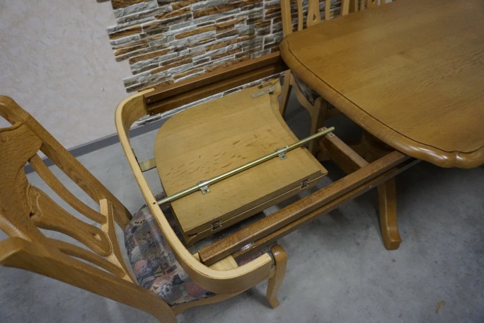 STÓŁ LITY DĄB DĘBOWY ROZKŁADANY JASNY + 6...